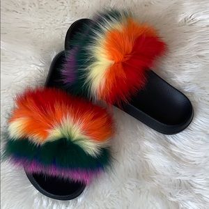 🌺Multicolored slippers slides💚